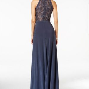 nightway lace halter gown merlot